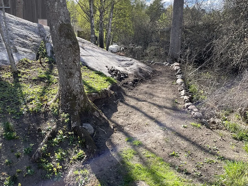 Bergsprackning pa tomt Ronninge Stockholm