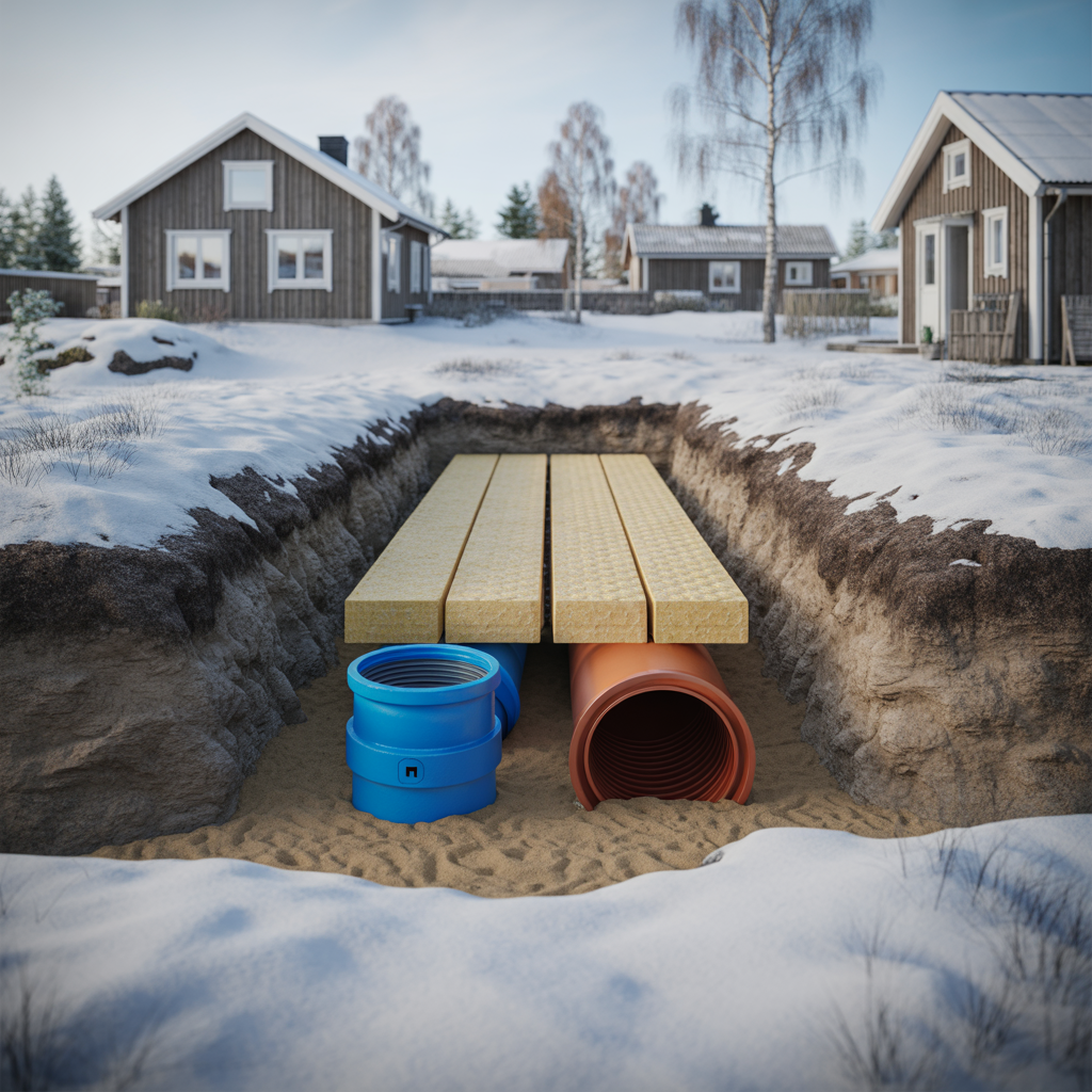 frostskydd av vatten och avloppsror i mark guide djup och kr