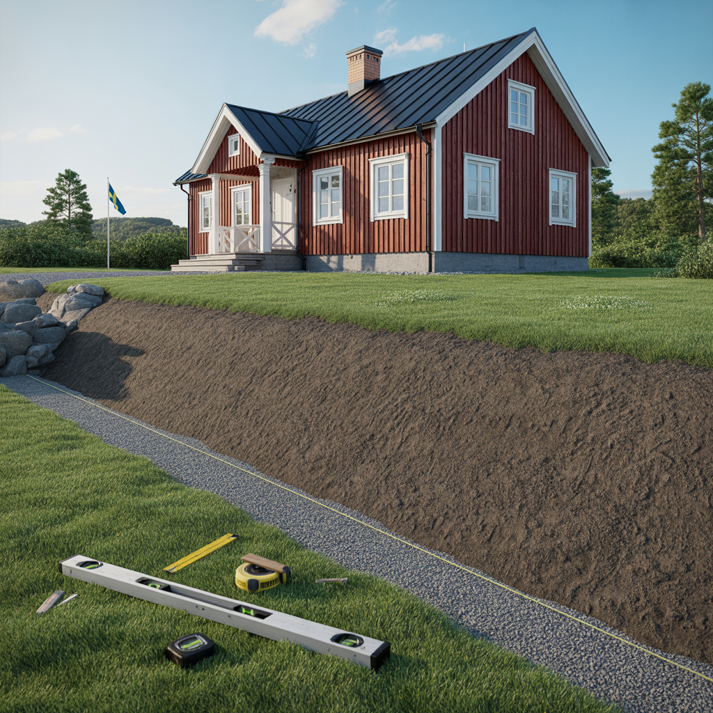 ratt marklutning runt huset matt fall och checklista