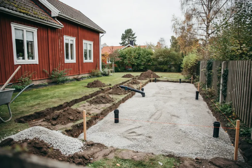 f rbered tomten f r solceller p markst llning markarbete kabeldragning och smart placering